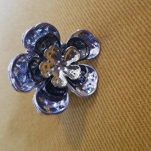 Silver Flower Stretch Ring